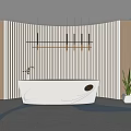 Modern reception desk 3d model