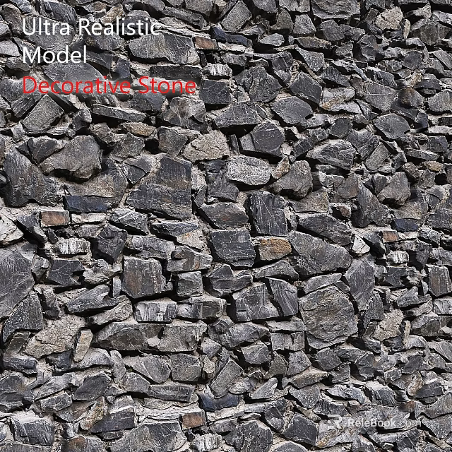 Modern Decorative Stone Wall Component Featuring Natural Texture And Pattern 3d model