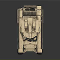 Modern Military Tank with Sand Colored Armor Tracks Turret and Weapon System