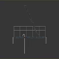 Industrial Construction Scaffolding Platform With Metal Ladder Guardrails And Safety Tools