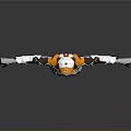 Futuristic Robotic Armor Design With Silver Orange White Mechanical Plates And Helmet