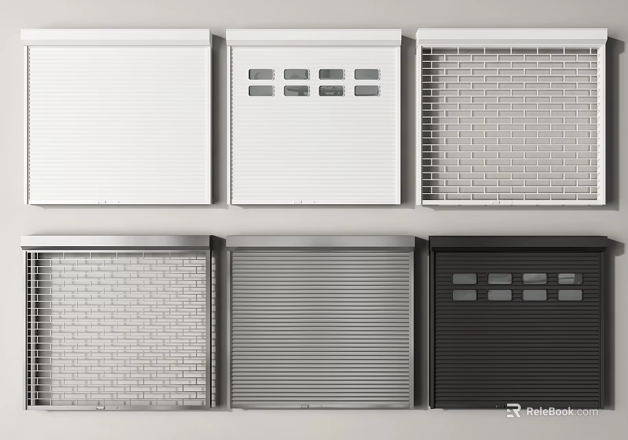 Various Decorative Panel Designs In White And Black With Grid Slotted Patterns 3d model