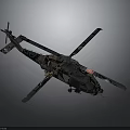 Detailed Military Helicopter With Camouflage Paint Rotor Blades And Dark Background Design