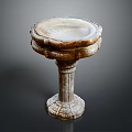 Classic Stone Garden Ornament Pedestal Bowl With Intricate Carved Details