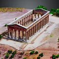 Ancient European Architecture Ruins With Tall Columns Surrounded by Trees and Open Ground