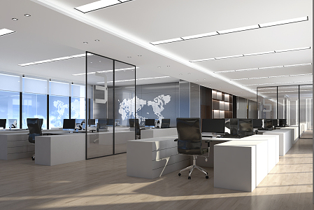 modern public office area office space 3d model