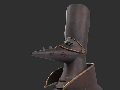 Medieval Weapon Helmet With Rustic Metal Surface And Leather Straps Design 3d model