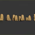 Wood Stone Collection Showcasing Various Shapes Sizes And Textured Light Brown Surfaces On Dark Background