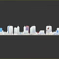 Detailed 3D City Model With Various Buildings And Colorful Architectural Structures