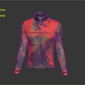 Vibrant Long Sleeve Cycling Jersey With Orange Green Red Geometric Patterns And Palatine Hill Cycling