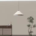 Minimalist White Fabric Pendant Light With Cone Shaped Lampshade For Indoor Space