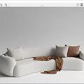Modern Multiplayer Sofa Curved Sofa 3d model