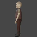 3D Character Model Wearing Brown Vest And Green Shirt In Room With Windows