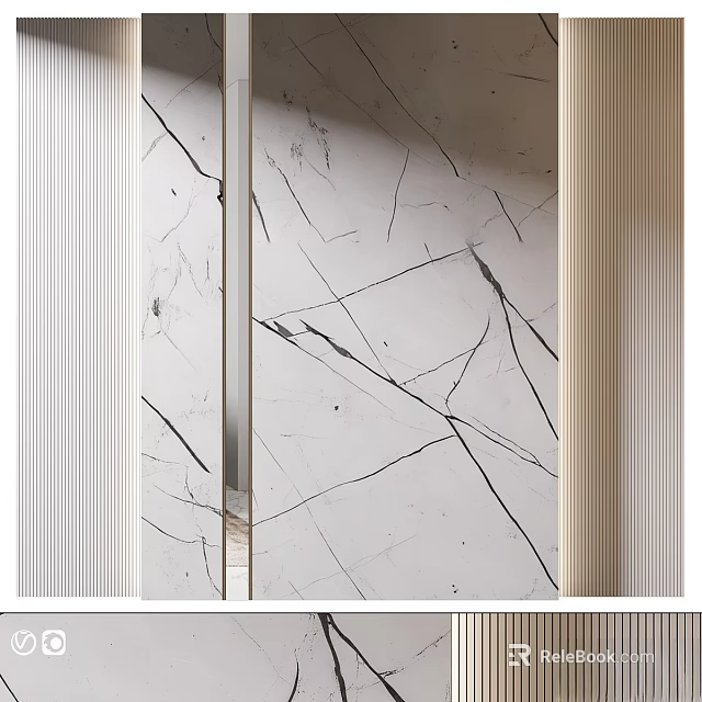 Elegant Modern Marble Texture Wall Decor With Sleek Lines And Textured Surface For Interior Design 3d model 
