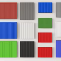Vibrant Corrugated Building Panels in Multiple Colors for Construction Use 3d model