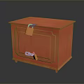 Orange Locked Storage Chest With Hasp Secure Lock And Small Legs Design