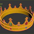Household Decorative Golden Crown Adorned With Colorful Gemstones And Spires