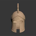 Ancient Bronze Helmet with Decorative Engravings and Metallic Reflection Surface 3d model