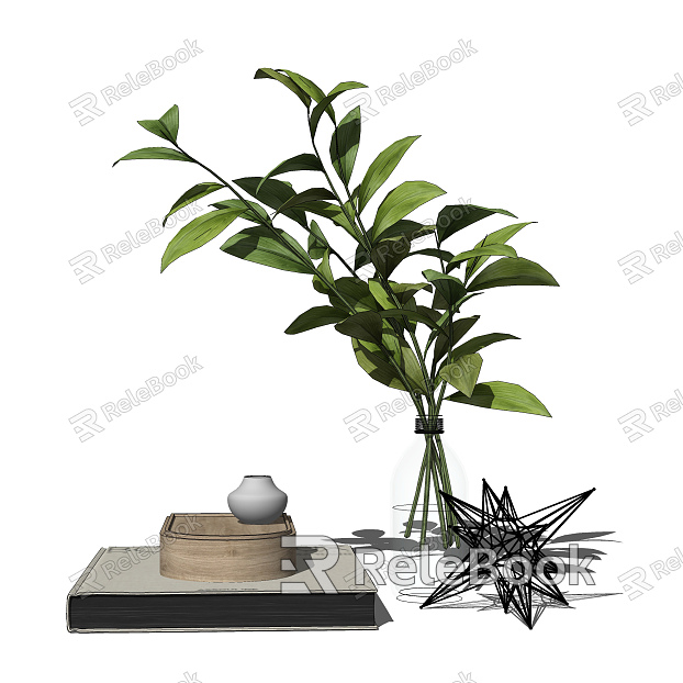 Modern vase floral ornaments model