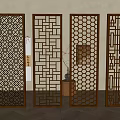 Chinese-style Lattice Hallway Partition Solid Wood Hollow-out Carved Screen New Chinese-style Screen 3d model