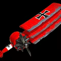 Red Vintage Biplane Weapon Featuring Spinning Propeller And Double Metal Wings Structure
