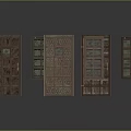 Wooden Room Dividers With Decorative Carvings And Glass Panels In Various Interior Designs