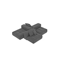 Gray Modular Sectional Sofa With Plush Cushions For Modern Living Space 3d model