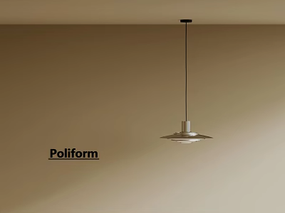 Poliform Sleek Metallic Pendant Light For Modern Minimalist Beige Interior Design 3d model