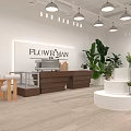 FLOWERMAN Flower Shop Interior With Fresh Flowers Potted Plants Display Counters And Warm Lighting