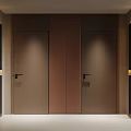Modern Interior Wooden Hinged Doors With Sleek Handles And Symmetrical Panels