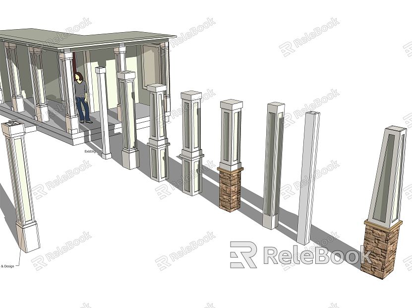 Modern Column Fashion Column Combination model