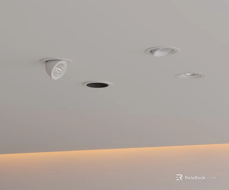 Modern Downlights and Spotlights Ceiling Mounted for Interior Lighting Design 3d model