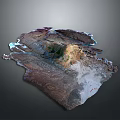 Scenic 3D Terrain Model With Mountain Ranges Water Bodies And Vegetation