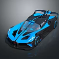 Blue and Black Spider Supercar with Streamlined Body Unique Front Design and Sporty Wheels