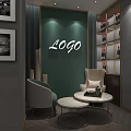 Modern Luxury Jewelry Store With Green Back Wall 2000 Sign Glass Display Cases And Chandelier