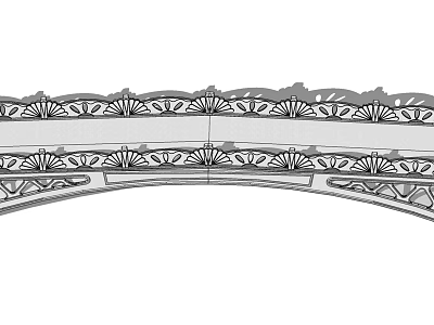 Ornate Arched Bridge Design With Intricate Decorative Patterns And Details 3d model