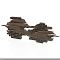 Distressed Brick Wall And Weathered Wooden Planks For Decorative Elements