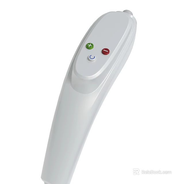 Ergonomic White Handheld Device With Plus Minus Power Buttons Design 3d model 