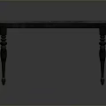 Vintage Style Wooden Table With Gray Tabletop And Decorative Turned Legs