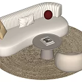 Modern sofa coffee table combination 3d model
