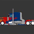 Electric Toy Truck With Blue And Red Flame Decals Stylish Cab And Shiny Finish