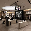 Modern Fashion Retail Store Interior With Clothes Racks Mannequins And Display Tables