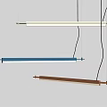 Modern Linear Pendant Lights With Multi Colored Shades And Metallic Hanging Frames 3d model