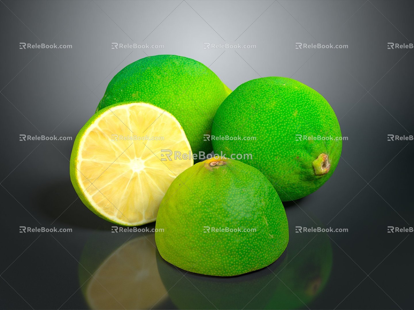 Lime lemon fruit fresh fruit 3d model