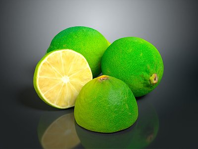 Lime lemon fruit fresh fruit 3d model