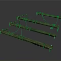 Three Heavy Duty Wooden Metal Support Frames With Rope Connections And Brackets