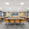modern classroom 3d model