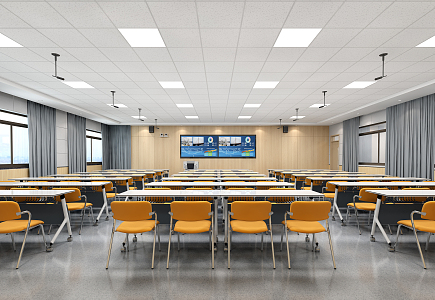 modern classroom 3d model