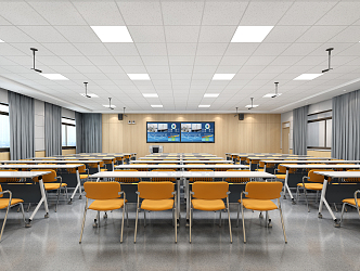 modern classroom 3d model