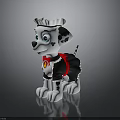 Cartoon Dalmatian Puppy Toy With White Crown Red Scarf And Black White Spots